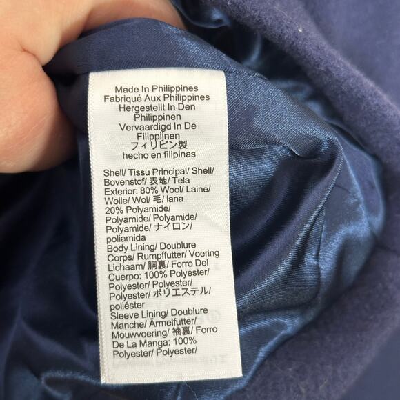 J. CREW Lady Jacket in Italian Stadium Cloth Wool Blend Navy Blue Sz 24 PLUS - Picture 9 of 10